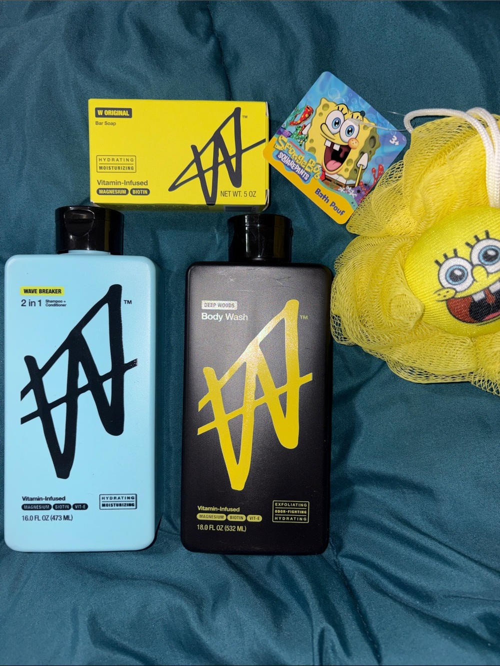 Body Wash + 2-in-1 Shampoo & Bar Soap Bundle +FREE Bath Pouf